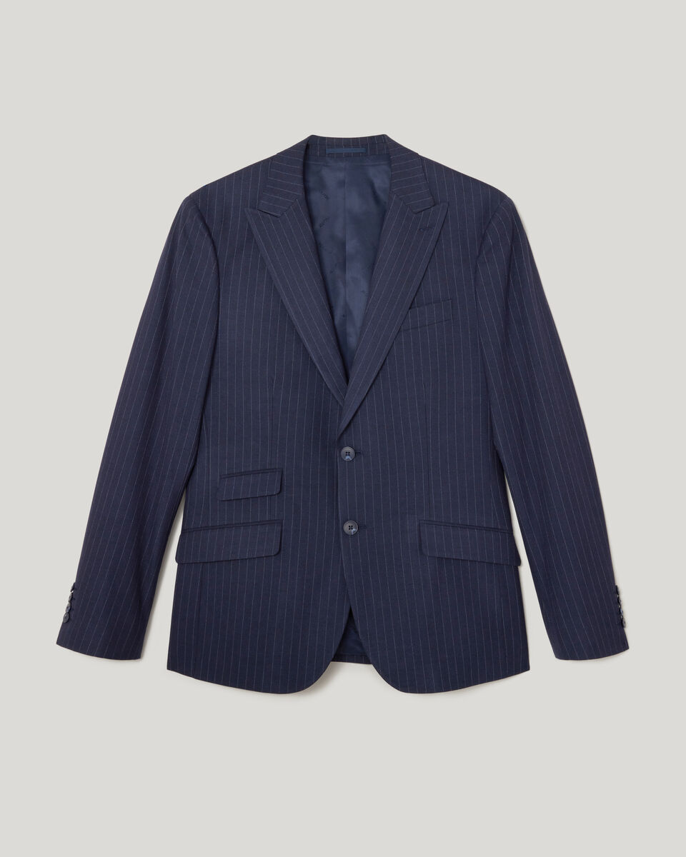 Pinstripe Tailored Jacket, Navy, hi-res